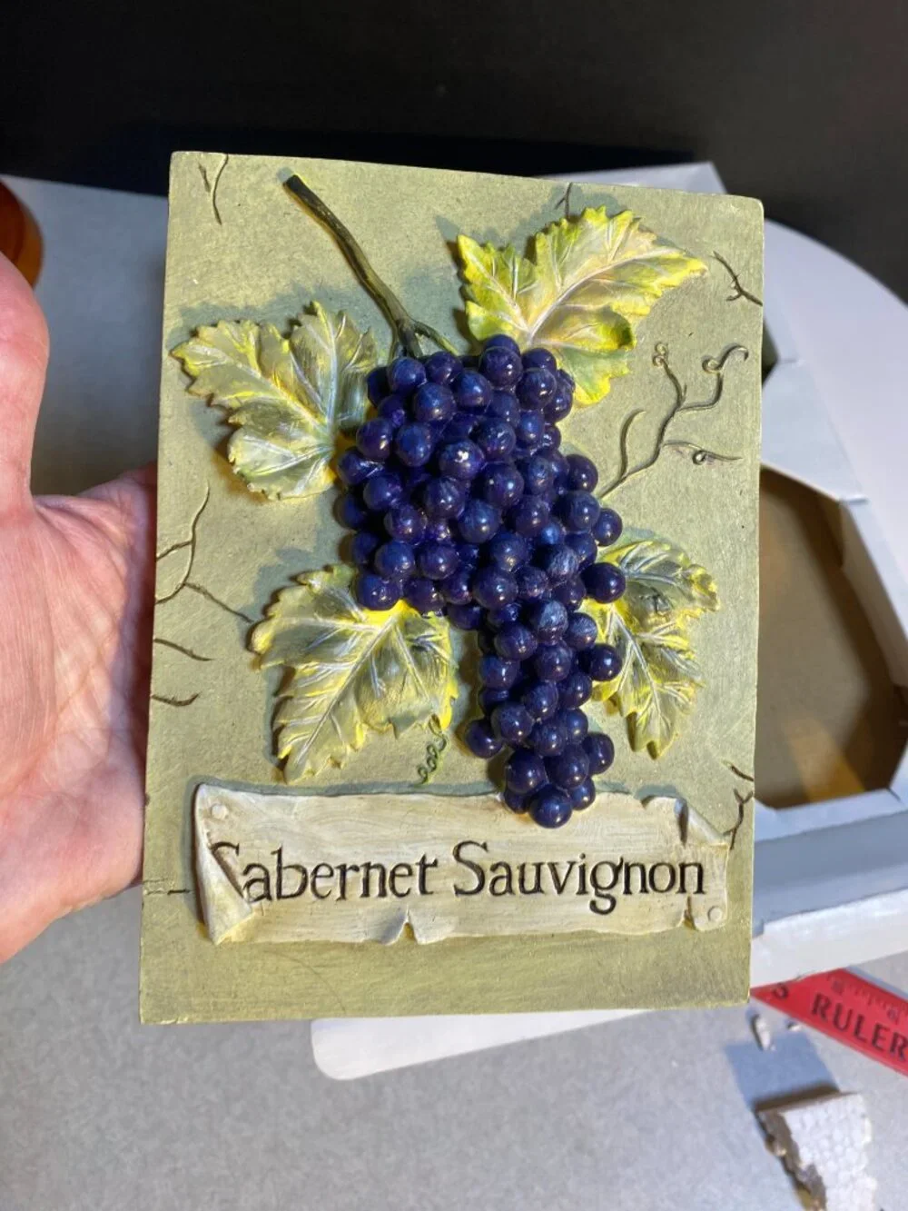 Vintage 3D Resin Wine Grape Wall Plaques Set of 4